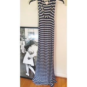 Blue Striped Maxi Dress